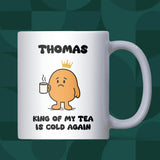 King of Letting His Cup of Tea Go Cold Mug, Funny Cold Tea Mug for Him, Secret Santa Gift for Men, Dad Tea Joke Gift, Tea Lover Present
