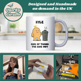 King of Taking the Bins Out Mug, Funny Blue Job Joke Gift for Him, Husband or Boyfriend Bin Duty Present, Valentine’s or Christmas Gift