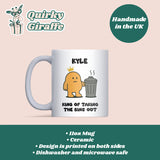 King of Taking the Bins Out Mug, Funny Blue Job Joke Gift for Him, Husband or Boyfriend Bin Duty Present, Valentine’s or Christmas Gift