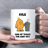 King of Taking the Bins Out Mug, Funny Blue Job Joke Gift for Him, Husband or Boyfriend Bin Duty Present, Valentine’s or Christmas Gift