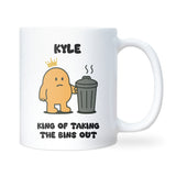 King of Taking the Bins Out Mug, Funny Blue Job Joke Gift for Him, Husband or Boyfriend Bin Duty Present, Valentine’s or Christmas Gift