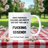Personalised Football Coach Legend Mug, Thank You Football Coach Gift, End of Season Football Gift, Football Coach Appreciation Mug, Coach Christmas Gift