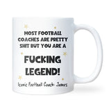 Personalised Football Coach Legend Mug, Thank You Football Coach Gift, End of Season Football Gift, Football Coach Appreciation Mug, Coach Christmas Gift