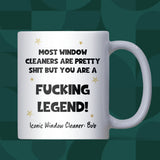 Funny Legend Window Cleaner Mug, Thank You Window Cleaner Gift, Christmas Present, Retirement Gift, Tradesman Thank You