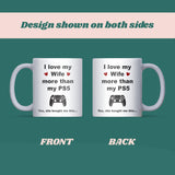 Love My Wife More Than My PS5 Mug, Funny Husband Gift, Gamer Husband Birthday Gift, PS5 Anniversary Gift, Funny Christmas Gift for Him