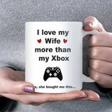 Love My Wife More Than My Xbox Mug, Funny Gamer Husband Gift, Xbox Husband Birthday Mug, Xbox Anniversary Gift, Funny Christmas Gift for Him