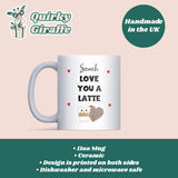 Personalised Love You a Latte Mug, Custom Coffee Mug for Girlfriend or Boyfriend, Valentine’s Day Gift, Anniversary Gift for Coffee Lover, Cute Personalised Couple Mug