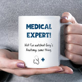 Funny Grey’s Anatomy Fan Mug, Not a Medical Expert Gift Just a Grey’s Anatomy Fan, Greys Anatomy Lover Gift, Secret Santa for Grey's Anatomy