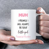 Mum Financial Burden Mug, Funny Bank of Mum Gift, Mum Birthday Joke Present, Mother’s Day Funny Gift, Christmas for Mum