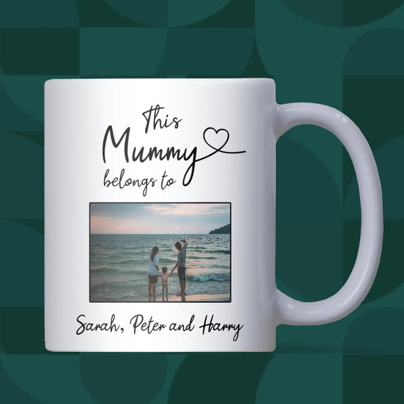 Personalised This Mummy Belongs To Mug, Custom Photo Mug for Mum, Mother’s Day Gift from Children, Gift for Mummy, Birthday Mug for Mum
