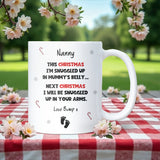 To Nanny at Christmas From Bump Mug, New Nanny Christmas Gift, Pregnancy Announcement Mug, First Christmas as Nanny Gift, Keepsake From Bump