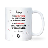 To Nanny at Christmas From Bump Mug, New Nanny Christmas Gift, Pregnancy Announcement Mug, First Christmas as Nanny Gift, Keepsake From Bump