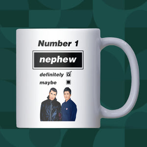 Oasis Definitely Maybe Mug for Nephew, Nephew Oasis Birthday Gift, Oasis Fan Christmas Gift for Nephew, Number One Nephew Oasis Present