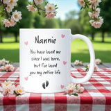 New Nannie Gift Mug, Mother’s Day Keepsake from Baby, Birthday or Christmas Present for Nannie, Nannie Coffee Cup