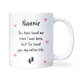 New Nannie Gift Mug, Mother’s Day Keepsake from Baby, Birthday or Christmas Present for Nannie, Nannie Coffee Cup