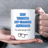 Not Wearing My Glasses Anymore Mug, Funny Glasses Joke Gift, Secret Santa Gift for Colleague, Funny Dad Gift, Funny Mum Christmas Mug