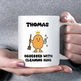 King Obsessed With Cleaning Mug, Funny Cleaning Gift for Him, Husband or Boyfriend Mug, Father’s Day Gift, Secret Santa