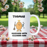 King Obsessed With Cleaning Mug, Funny Cleaning Gift for Him, Husband or Boyfriend Mug, Father’s Day Gift, Secret Santa