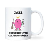 Queen Obsessed With Cleaning Mug, Funny Cleaning Gift for Her, Wife or Girlfriend Mug, Mother’s Day Gift, Secret Santa, Gift for Cleaner