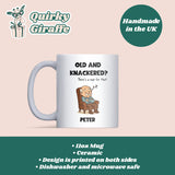 Personalised Old & Knackered Mug, Funny Old Man Gift, Birthday Gift for Dad or Grandad, Joke Ageing Present for Husband or Boyfriend