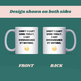 Funny Overwhelmed Mug, Secret Santa Work Gift, Boss Leaving Gift, Funny Mental Health Mug, Office Colleague Christmas Gift