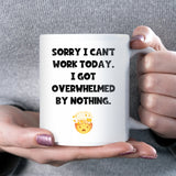 Funny Overwhelmed Mug, Secret Santa Work Gift, Boss Leaving Gift, Funny Mental Health Mug, Office Colleague Christmas Gift