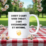 Funny Overwhelmed Mug, Secret Santa Work Gift, Boss Leaving Gift, Funny Mental Health Mug, Office Colleague Christmas Gift