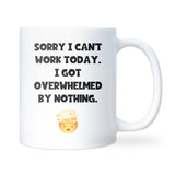 Funny Overwhelmed Mug, Secret Santa Work Gift, Boss Leaving Gift, Funny Mental Health Mug, Office Colleague Christmas Gift