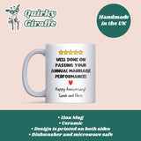 Annual Marriage Review Mug, Personalised Anniversary Performance Review, Funny Wife or Husband Anniversary Gift