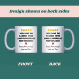 Annual Marriage Review Mug, Personalised Anniversary Performance Review, Funny Wife or Husband Anniversary Gift