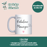 Personalised Fabulous Manager Mug, Manager Appreciation Gift for Her, Boss Thank You Gift, Funny Manager Birthday Gift, Secret Santa Gift for Boss