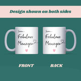 Personalised Fabulous Manager Mug, Manager Appreciation Gift for Her, Boss Thank You Gift, Funny Manager Birthday Gift, Secret Santa Gift for Boss