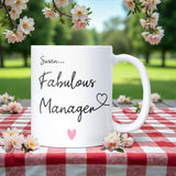 Personalised Fabulous Manager Mug, Manager Appreciation Gift for Her, Boss Thank You Gift, Funny Manager Birthday Gift, Secret Santa Gift for Boss