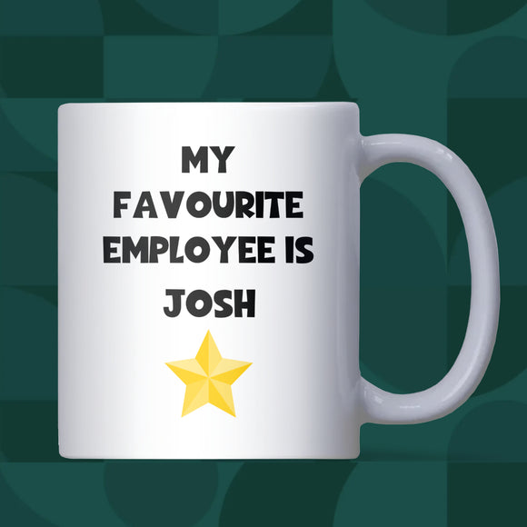 Funny Favourite Employee Mug, Personalised Work Mug, Secret Santa Gift for Colleague, Funny Boss Gift, Manager Leaving Gift, Office Christmas Gift