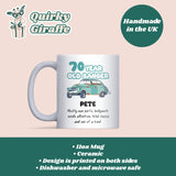 Funny 70 Year Old Banger Mug, Joke 70th Birthday Gift for Dad, Grandad, Husband or Uncle, Personalised 70th Birthday Cup