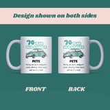 Funny 70 Year Old Banger Mug, Joke 70th Birthday Gift for Dad, Grandad, Husband or Uncle, Personalised 70th Birthday Cup