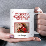 Personalised Photo Happy First Christmas As My Uncle Mug, Baby’s First Christmas Gift for Uncle, Uncle Keepsake from Baby, Brother Christmas Gift, New Uncle Gift