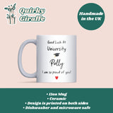 Good Luck at University Personalised Mug, Proud of You Uni Gift, Custom Student Mug, Starting Uni Present, Freshers Gift, Moving Away Mug