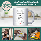Good Luck at University Personalised Mug, Proud of You Uni Gift, Custom Student Mug, Starting Uni Present, Freshers Gift, Moving Away Mug