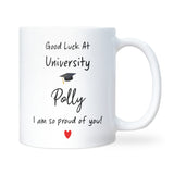 Good Luck at University Personalised Mug, Proud of You Uni Gift, Custom Student Mug, Starting Uni Present, Freshers Gift, Moving Away Mug