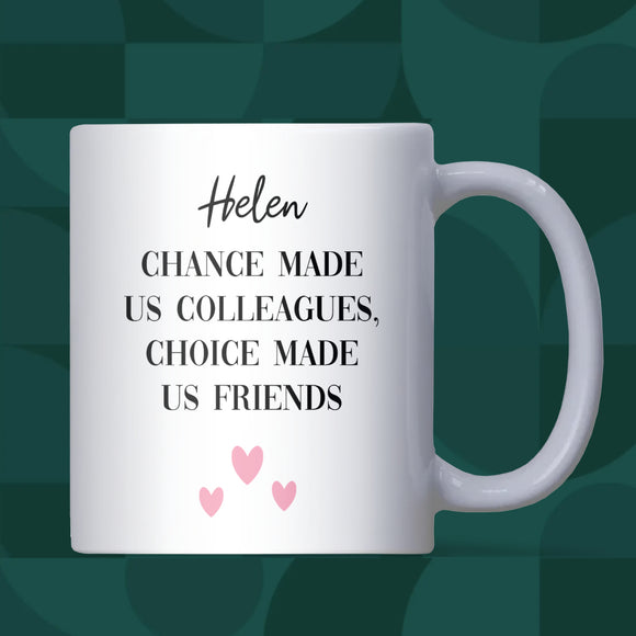 Personalised Work Bestie Mug, Chance Made Us Colleagues Mug, Funny Colleague Gift, Secret Santa Work Mug, Colleague Leaving Gift, Christmas Gift for Work Bestie