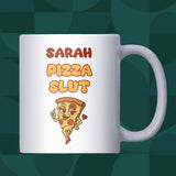 Pizza Slut Mug, Funny Pizza Lover Gift, Secret Santa Pizza Mug for Colleagues, Sister, Daughter or Best Friend