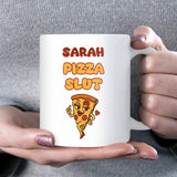 Pizza Slut Mug, Funny Pizza Lover Gift, Secret Santa Pizza Mug for Colleagues, Sister, Daughter or Best Friend