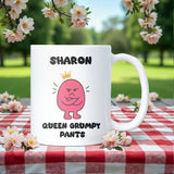 Queen Grumpy Pants Mug, Funny Moody Girlfriend Mug, Valentine’s Day Joke for Her, Wife Grumpy Anniversary Gift, Grumpy Wife Christmas Gift