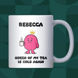 Queen of Cold Cups of Tea Mug – Funny Cold Tea Gift for Her, Forgetting Tea Joke Mug, Secret Santa Colleague Gift, Birthday or Christmas