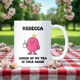 Queen of Cold Cups of Tea Mug – Funny Cold Tea Gift for Her, Forgetting Tea Joke Mug, Secret Santa Colleague Gift, Birthday or Christmas
