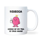 Queen of Cold Cups of Tea Mug – Funny Cold Tea Gift for Her, Forgetting Tea Joke Mug, Secret Santa Colleague Gift, Birthday or Christmas