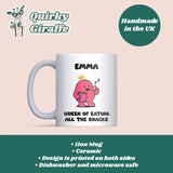 Queen of Eating All the Snacks Mug, Funny Snack Lover Gift for Her, Work Bestie Christmas Gift, Girlfriend or Wife Joke Mug