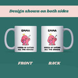 Queen of Eating All the Snacks Mug, Funny Snack Lover Gift for Her, Work Bestie Christmas Gift, Girlfriend or Wife Joke Mug