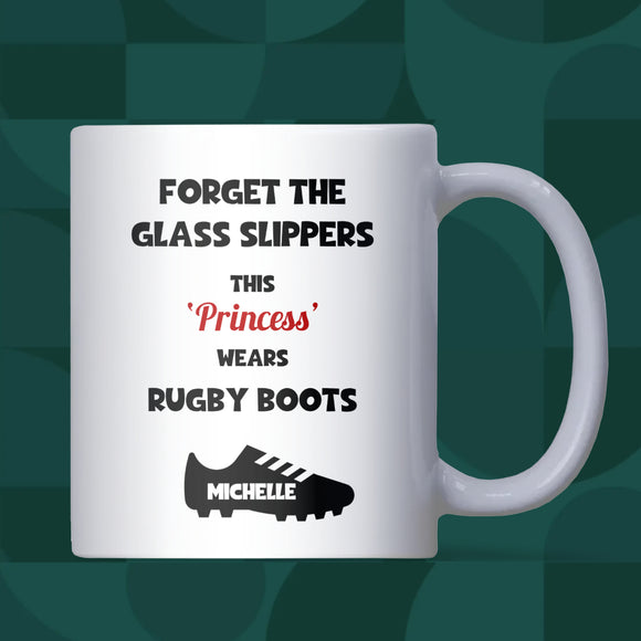This Princess Wears Rugby Boots Mug, Funny Rugby Gift for Her, Rugby Player Mug for Sister, Rugby Birthday Gift for Daughter